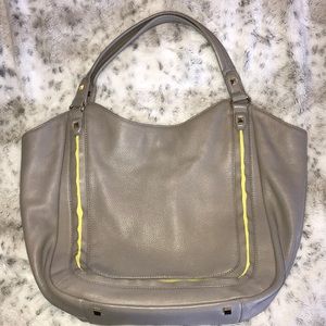 Vince Camuto Grey Leather Shoulder Bag